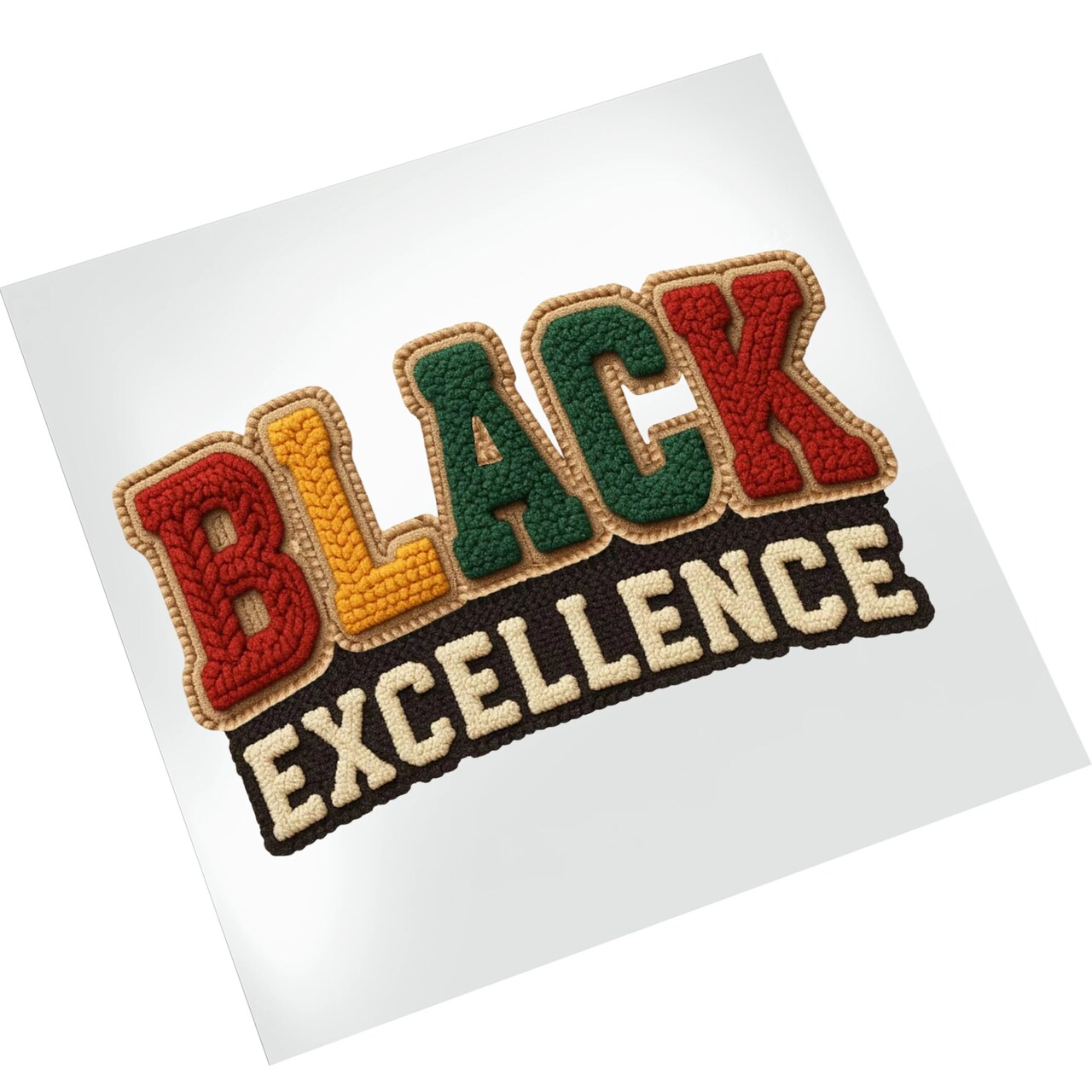 Black History DTF Transfers - Excellence Faux Yarn Ready To Press Prints